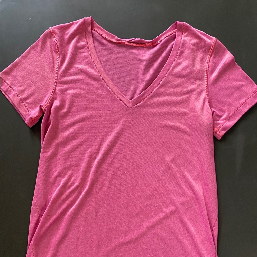 Lululemon pink and gold t shirt